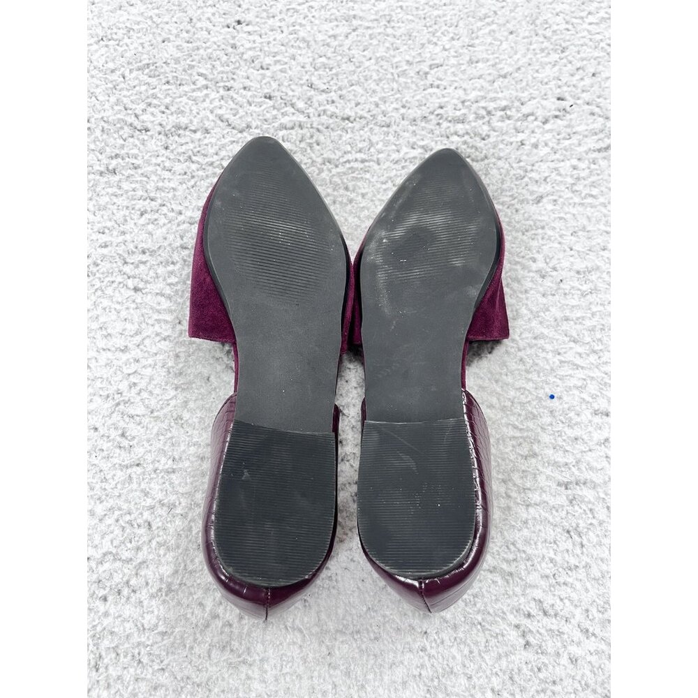 Women's Steve Madden Burgundy D'Orsay Leather Upper Flats Size 9.5 - Picture 7 of 10